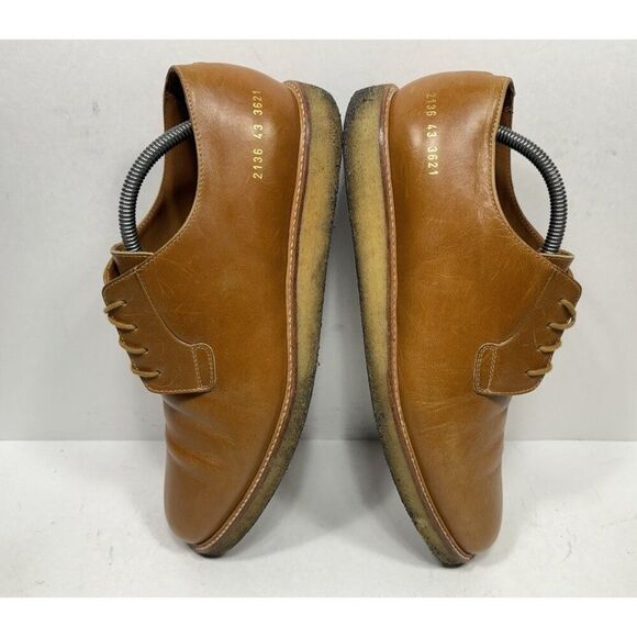 Common Projects x Barneys Wedge Sole Leather Derby Bluchers Cognac Tan Men’s 10